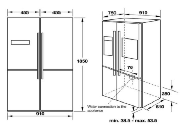 Hướng dẫn chọn kích thước tủ lạnh side by side