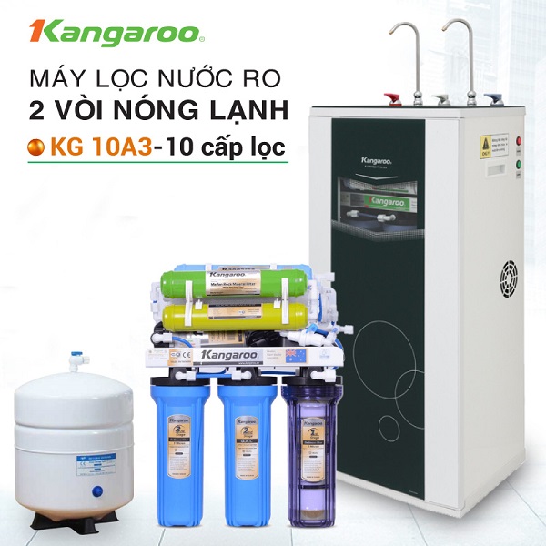 Máy lọc nước hiện đại hai vòi nóng lạnh Kangaroo KG10A3 