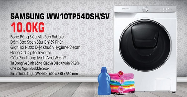 Máy giặt Samsung Inverter 10 Kg WW10TP54DSH/SV