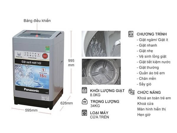 Đặc điểm của máy giặt Panasoni
