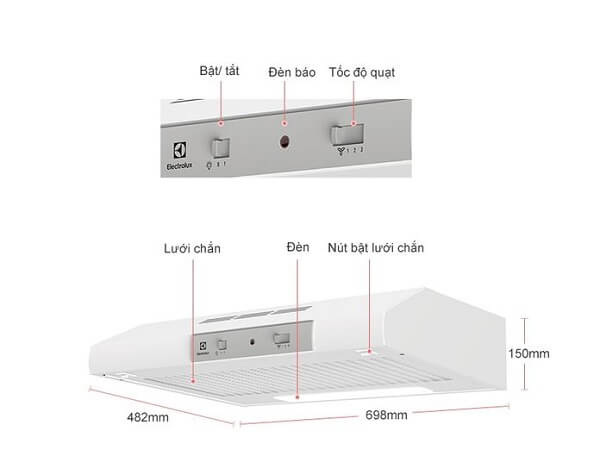 Máy hút mùi Electrolux EFT7041W