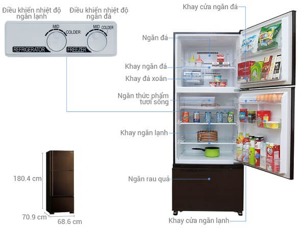 Tủ lạnh Mitsubishi Electric MR-V50EH 414 lít
