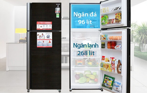 Tủ lạnh Sharp Inverter 364 Lít SJ-XP400PG-BK